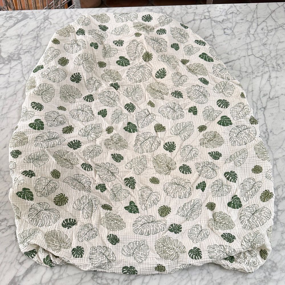 Palm Plant Leaf Muslin Cotton Crib Sheet